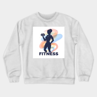 Fitness Logo presenting Woman with Dumbbell Crewneck Sweatshirt